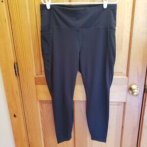 90 Degree by Reflex Women's Black High Waisted Ankle Leggings with Pockets